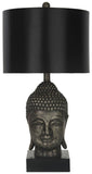 Safavieh - Set of 2 - Table Lamp Golden Buddha 25" Black Grey Polyester Resin LIT4070A-SET2 683726099598