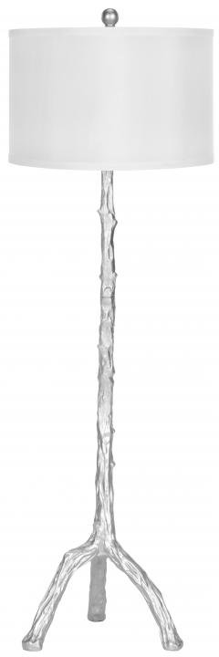 Safavieh Floor Lamp Branch 58" Silver White Chrome Cotton Polyester Resin LIT4075B 683726530978