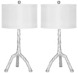 Safavieh - Set of 2 - Table Lamp Branch 29" Silver White Chrome Cotton Polyester Resin LIT4076B-SET2 683726099611