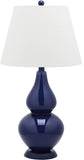 Safavieh - Set of 2 - Cybil Lamp Double Gourd 26" Navy Off White Silver Cotton Glass LIT4088B-SET2 683726408963