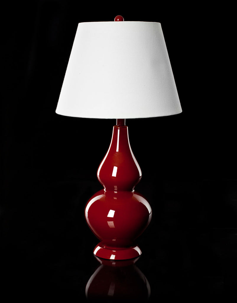 Safavieh - Set of 2 - Cybil Lamp Double Gourd 26" Red Off White Blood Orange Silver Cotton Glass LIT4088E-SET2 683726409083