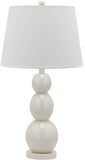 Safavieh - Set of 2 - Jayne Lamp Three Sphere Glass 26.5" White Silver Cotton LIT4089A-SET2 683726409397
