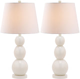 Safavieh - Set of 2 - Jayne Lamp Three Sphere Glass 26.5" White Silver Cotton LIT4089A-SET2 683726409397