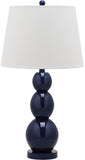 Safavieh - Set of 2 - Jayne Lamp Three Sphere Glass 26.5" Navy Off White Silver Cotton LIT4089B-SET2 683726409441