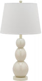 Safavieh - Set of 2 - Jayne Lamp Three Sphere Glass 26.5" Light Grey Off White Silver Cotton LIT4089F-SET2 683726409526