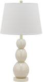 Safavieh - Set of 2 - Jayne Lamp Three Sphere Glass 26.5" Light Grey Off White Silver Cotton LIT4089F-SET2 683726409526