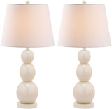 Safavieh - Set of 2 - Jayne Lamp Three Sphere Glass 26.5" Light Grey Off White Silver Cotton LIT4089F-SET2 683726409526