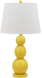 Safavieh - Set of 2 - Jayne Lamp Three Sphere Glass 26.5" Yellow Off White Silver Cotton LIT4089H-SET2 683726409540