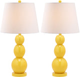 Safavieh - Set of 2 - Jayne Lamp Three Sphere Glass 26.5" Yellow Off White Silver Cotton LIT4089H-SET2 683726409540