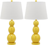 Safavieh - Set of 2 - Jayne Lamp Three Sphere Glass 26.5" Yellow Off White Silver Cotton LIT4089H-SET2 683726409540