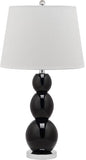 Safavieh - Set of 2 - Jayne Lamp Three Sphere Glass 26.5" Black Off White Silver Clear Cotton LIT4089J-SET2 683726409557