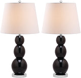 Safavieh - Set of 2 - Jayne Lamp Three Sphere Glass 26.5" Black Off White Silver Clear Cotton LIT4089J-SET2 683726409557