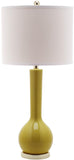 Safavieh - Set of 2 - Mae Table Lamp Long Neck Ceramic 30.5" Mustard Gold Off White Cotton LIT4091H-SET2 683726411185