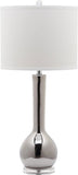 Safavieh - Set of 2 - Mae Table Lamp Long Neck Ceramic 30.5" Silver Off White Clear Cotton LIT4091M-SET2 683726713920