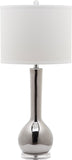 Safavieh - Set of 2 - Mae Table Lamp Long Neck Ceramic 30.5" Silver Off White Clear Cotton LIT4091M-SET2 683726713920