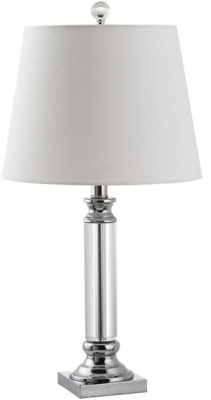 Safavieh - Set of 2 - Zara Table Lamp Crystal 24" Clear Off White Silver Cotton LIT4098A-SET2 683726414483