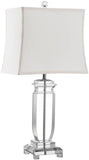 Safavieh - Set of 2 - Olympia Table Lamp Crystal 24" Clear Off White Silver Cotton LIT4099A-SET2 683726414490