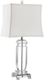 Safavieh - Set of 2 - Olympia Table Lamp Crystal 24" Clear Off White Silver Cotton LIT4099A-SET2 683726414490