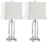 Safavieh - Set of 2 - Olympia Table Lamp Crystal 24" Clear Off White Silver Cotton LIT4099A-SET2 683726414490