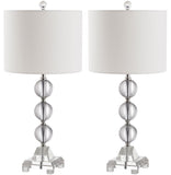 Safavieh - Set of 2 - Fiona Table Lamp Crystal 23.5" Clear Off White Silver Cotton LIT4100A-SET2 683726414506