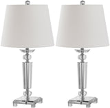 Safavieh - Set of 2 - Imogene Table Lamp Crystal 24" Clear Off White Silver Cotton LIT4104A-SET2 683726415848