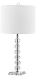 Safavieh - Set of 2 - Victoria Lamp Ball Crystal 25" Clear Off White Chrome Silver Cotton LIT4119A-SET2 683726678311