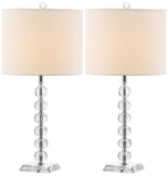 Safavieh - Set of 2 - Victoria Lamp Ball Crystal 25" Clear Off White Chrome Silver Cotton LIT4119A-SET2 683726678311