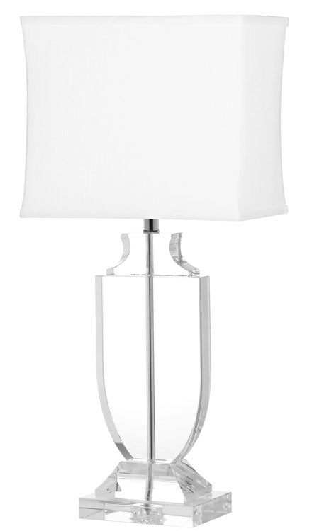 Safavieh Deirdre Lamp Crystal Urn 28" Clear Off White Chrome Silver Cotton LIT4122A 683726678458