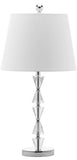 Safavieh - Set of 2 - Lamp Deco Prisms Crystal 24.5" Clear Off White Chrome Silver Cotton Polyester LIT4129A-SET2 683726679127
