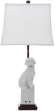 Safavieh - Set of 2 - Foo Dog Table Lamp 28.5" White Gold Brown Cotton Ceramic LIT4137B-SET2 683726716662