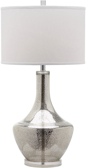 Safavieh Table Lamp Mercury 34.5" Ivory Silver Off White Clear Cotton Glass LIT4141A 683726716778