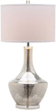 Safavieh Table Lamp Mercury 34.5" Ivory Silver Off White Clear Cotton Glass LIT4141A 683726716778