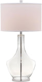 Safavieh Table Lamp Mercury 34.5" Clear Off White Silver Cotton Glass LIT4141D 683726721161