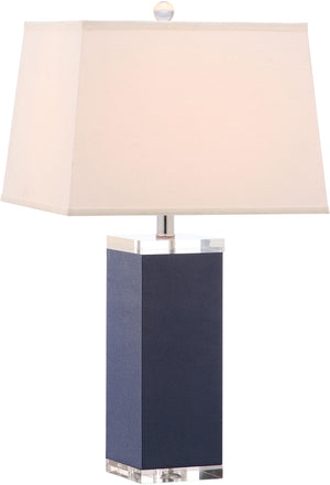 Safavieh Deco Leather, 26 Inch, Navy, Pu Leather/Iron Table Lamp Set Of 2 W/ Usb Port -Set Of 2 Navy Pu Leather LIT4143A-SET2-U