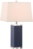 Deco Leather, 26 Inch, Navy, Pu Leather/Iron Table Lamp Set Of 2 W/ Usb Port - Set of 2