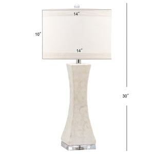 Safavieh Shelley, 30.5 Inch, Cream, Shell/Iron Table Lamp Set Of 2 W/ Usb Port​ -Set Of 2 White Shell LIT4146A-SET2-U