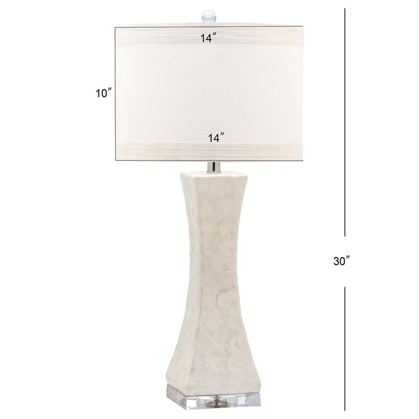 Safavieh Shelley, 30.5 Inch, Cream, Shell/Iron Table Lamp Set Of 2 W/ Usb Port​ -Set Of 2 White Shell LIT4146A-SET2-U