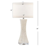 Safavieh Shelley, 30.5 Inch, Cream, Shell/Iron Table Lamp Set Of 2 W/ Usb Port​ -Set Of 2 White Shell LIT4146A-SET2-U