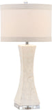 Safavieh - Set of 2 - Shelley Table Lamp Concave 30" White Silver Clear Cotton Shell LIT4146A-SET2 683726716990