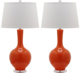 Safavieh - Set of 2 - Blanche Lamp Gourd 32" Orange Off White Silver Clear Cotton Ceramic LIT4148D-SET2 683726793700