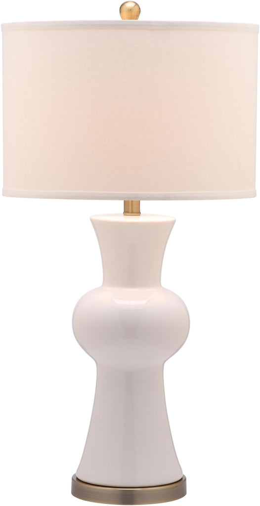 Safavieh - Set of 2 - Lola Lamp Column 30" White Gold Bronze Cotton Ceramic LIT4150B-SET2 683726717232