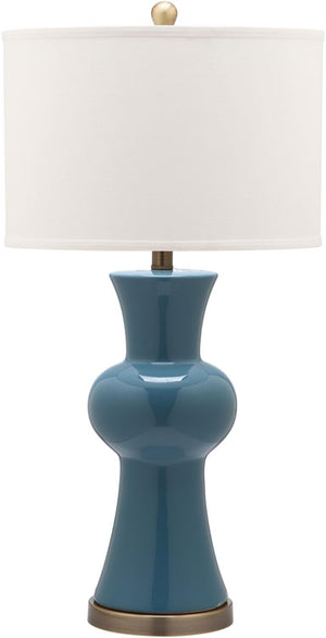 Safavieh - Set of 2 - Lola Lamp Column 30" Blue Off White Bronze Gold Cotton Ceramic LIT4150C-SET2 683726717256