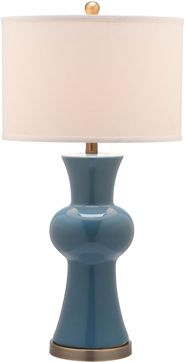 Safavieh - Set of 2 - Lola Lamp Column 30" Blue Off White Bronze Gold Cotton Ceramic LIT4150C-SET2 683726717256