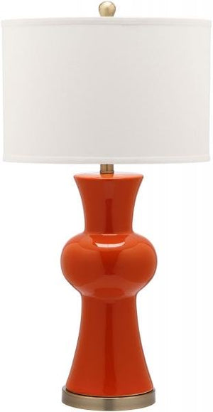 Safavieh - Set of 2 - Lola Lamp Column 30" Orange Off White Bronze Gold Cotton Ceramic LIT4150D-SET2 683726717270