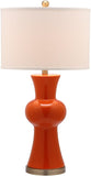Safavieh - Set of 2 - Lola Lamp Column 30" Orange Off White Bronze Gold Cotton Ceramic LIT4150D-SET2 683726717270