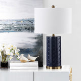 Safavieh Roxanne 26 Inch H Table Lamp -Set Of 2 Navy Ceramic LIT4152A-SET2