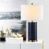 Safavieh Roxanne 26 Inch H Table Lamp -Set Of 2 Navy Ceramic LIT4152A-SET2