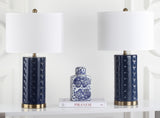 Safavieh Roxanne 26 Inch H Table Lamp -Set Of 2 Navy Ceramic LIT4152A-SET2