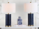 Safavieh Roxanne 26 Inch H Table Lamp -Set Of 2 Navy Ceramic LIT4152A-SET2