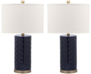 Safavieh Roxanne 26 Inch H Table Lamp -Set Of 2 Navy Ceramic LIT4152A-SET2